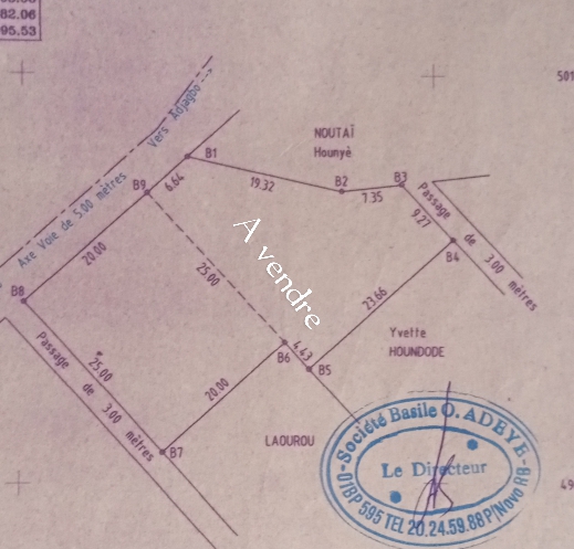 DEUX PARCELLES A VENDRE OUEDO AVEC TF A COTE DE L’ECOLE PRIMAIRE EN BORDU DE LA VOIE