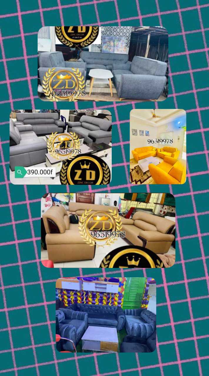 Meubles Salon L, 7 ou 6 ou 5 places