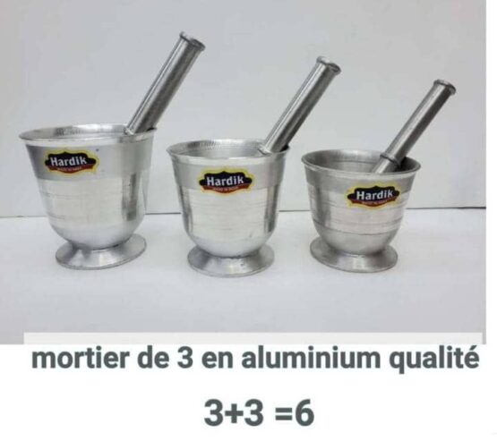 3 lots de mini mortier en aluminium