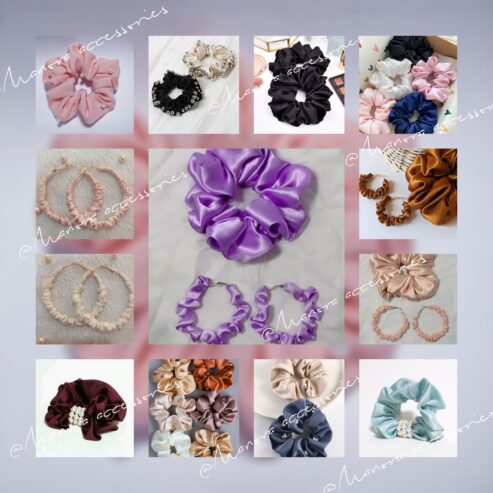 Chouchous et boucles d’oreilles scrunchies