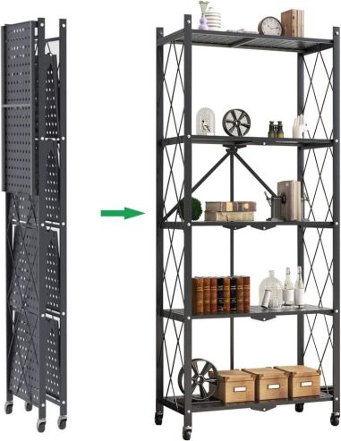 Étagère de rangement pliable à 5 niveaux