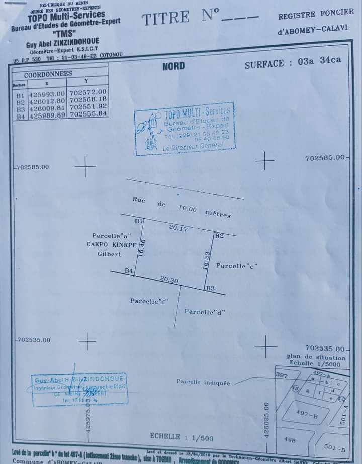 Parcelle a vendre a fidjrossè