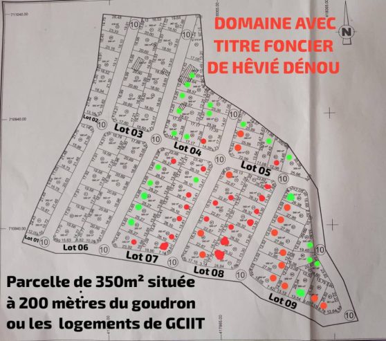 Vente de plusieurs parcelles avec titre foncier