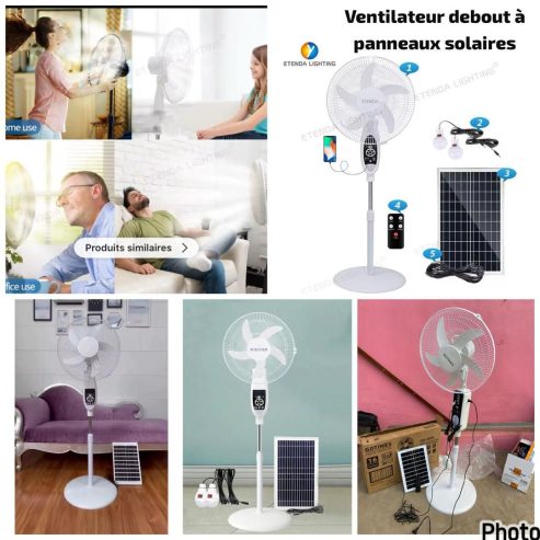 Ventilateur rechargeable à panneaux solaires